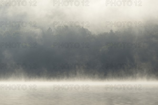 Hennesee, fog, rising clouds of fog, Hennetalsperre, Sauerland-Rothaargebirge nature park Park,