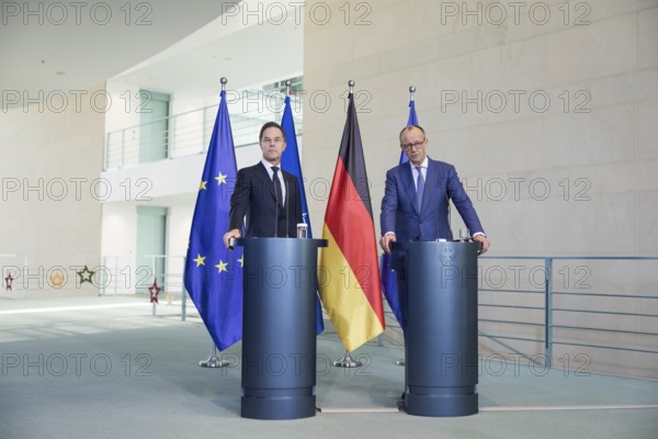 Mark Rutte (Secretary General of NATO) and Friedrich Merz (Chancellor of the Federal Republic of