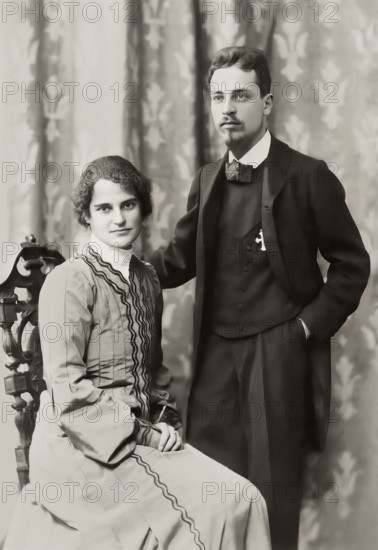 Rainer Maria Rilke, 1875 – 1926, Austrian poet and novelist with his wife sculptress Clara