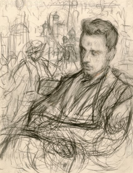 Portrait of Rainer Maria Rilke, 1875 – 1926, Austrian poet and novelist, based on a painting by