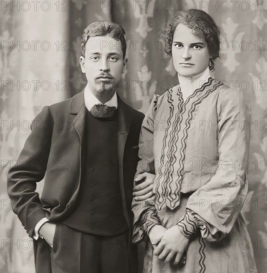 Rainer Maria Rilke, 1875 – 1926, Austrian poet and novelist with his wife sculptress Clara