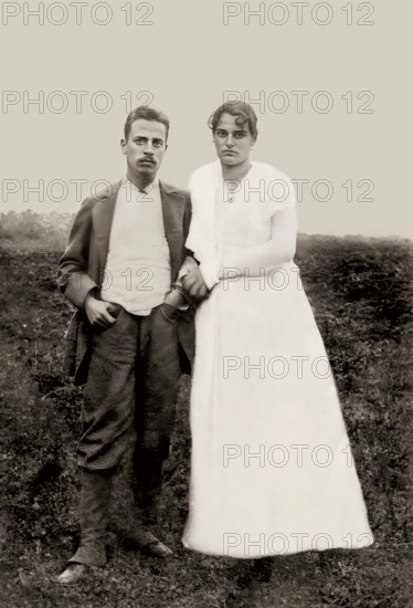 Rainer Maria Rilke, 1875 – 1926, Austrian poet and novelist with his wife, sculptress Clara