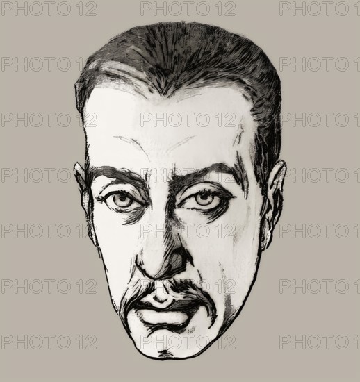 Portrait of Rainer Maria Rilke, 1875 – 1926, Austrian poet and novelist, based on a sketch,