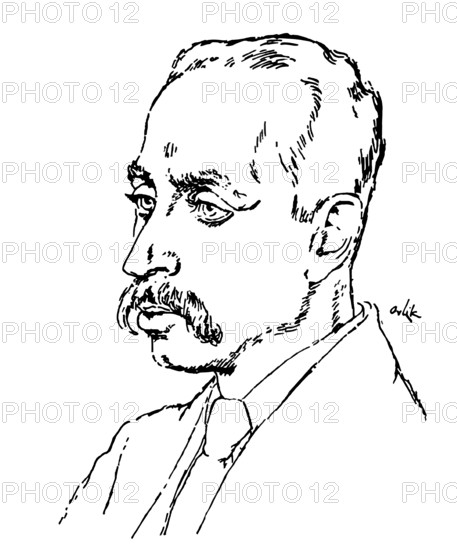 Portrait of Rainer Maria Rilke, 1875 – 1926, Austrian poet and novelist, based on a sketch by Emil