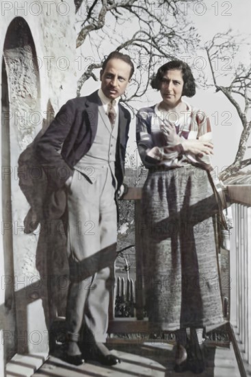 Rainer Maria Rilke, 1875 – 1926, Austrian poet and novelist with Baladine Klossowska, château de