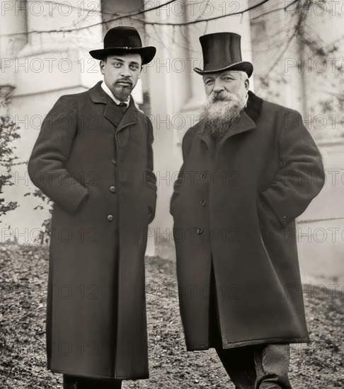 Rainer Maria Rilke together with Auguste Rodin, Meudon, France, 1905, digitally optimized