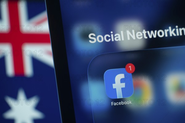 Dhaka, Bangladesh- 01 Dec 2025: A smartphone screen displays the Facebook app with an Australian