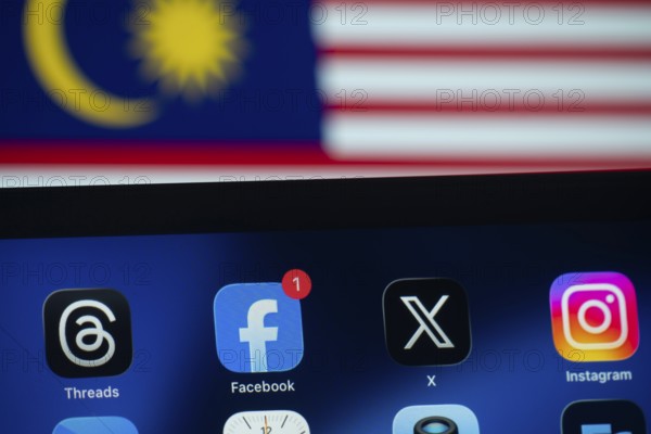 Dhaka, Bangladesh- 01 Dec 2025: Facebook, X, Threads, Instagram apps are displayed on a smartphone
