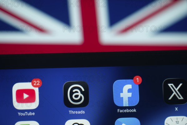 Dhaka, Bangladesh- 01 Dec 2025: A smartphone screen displays the Facebook, Youtube, X, Threads app