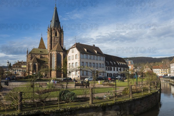 Gothic Church of St. Peter and Paul, Saints-Pierre-et-Paul, Wissembourg, Weissenburg, Alsace,