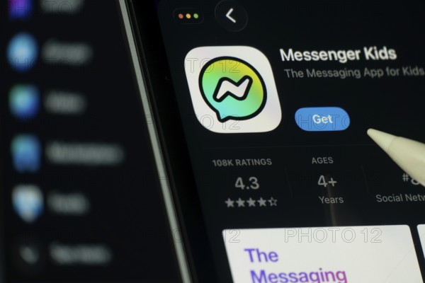 Dhaka, Bangladesh- 24 Oct 2025: A iPad screen displaying the Facebook Messenger kids app on App