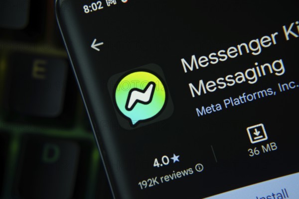 Dhaka, Bangladesh- 27 July 2025: Messenger kids app from Google Playstore is displayed on a