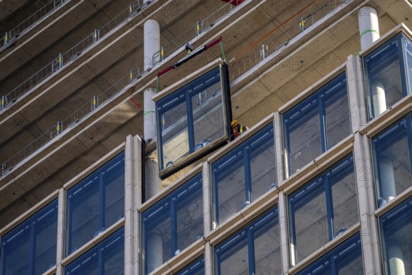 Construction site of the high-rise office building The Berlinian, in the vicinity of Alexanderplatz