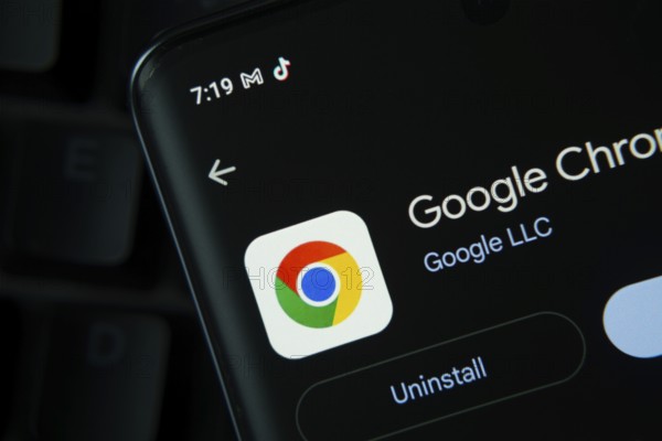 Dhaka, Bangladesh- 27 July 2025: Screen displaying Google Chrome app with update and uninstall