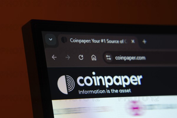 Dhaka, Bangladesh- 02 June 2025: Close-up of a computer screen displaying the Coinpaper web