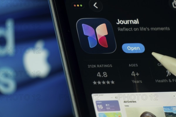 Dhaka, Bangladesh- 24 Oct 2025: A iPad screen displaying the Apple Journal app on App store