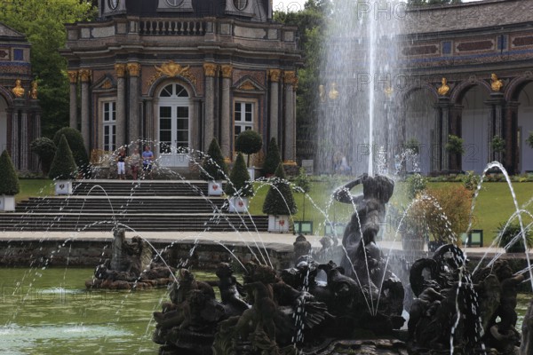 Water features of the Upper Grotto, Sun Temple, Hermitage in Bayreuth, Upper Franconia, Bavaria,