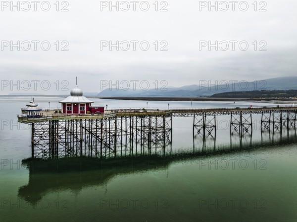 Garth Pier from a drone, Bangor, Wales, UK