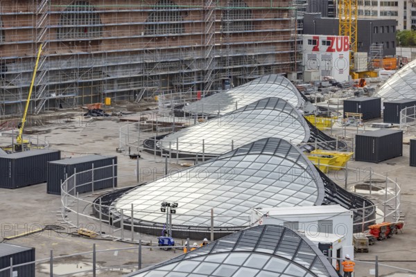 Stuttgart Central Station. Stuttgart 21 construction site. The new transit station is being built