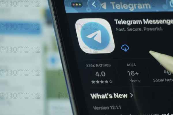Dhaka, Bangladesh- 24 Oct 2025: A iPad screen displaying the Telegram app on App store
