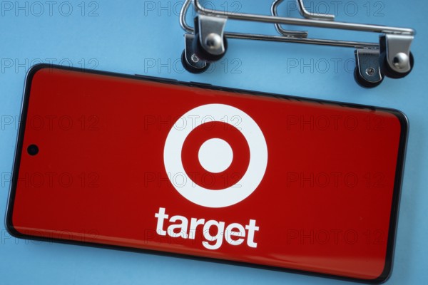 Dhaka, Bangladesh- 03 July 2025: Smartphone screen showing the Target logo with shopping cart