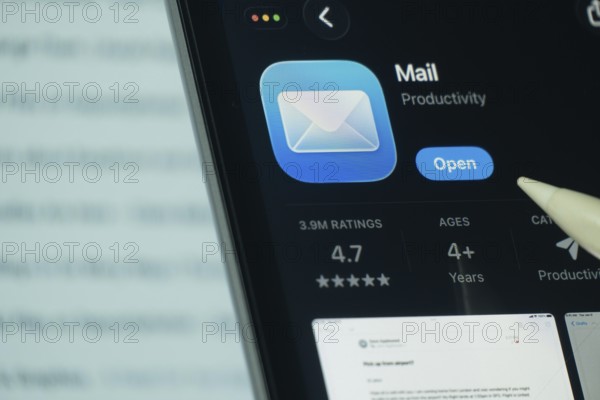 Dhaka, Bangladesh- 24 Oct 2025: A iPad screen displaying the Apple Mail app on App store