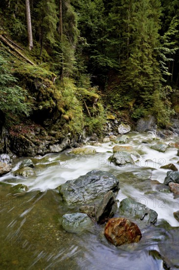 Diosaz mountain river in the gorge, Gorges de la Diosaz, Les Houches, Chamonix-Mont-Blanc,