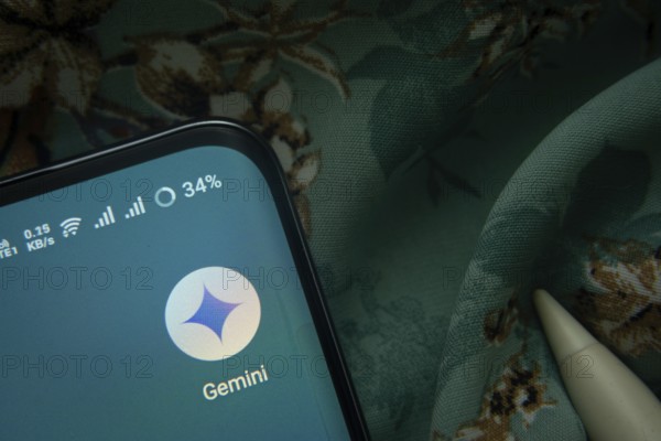 Dhaka, Bangladesh- 07 May 2025: Google Gemini app icon is seen on smartphone