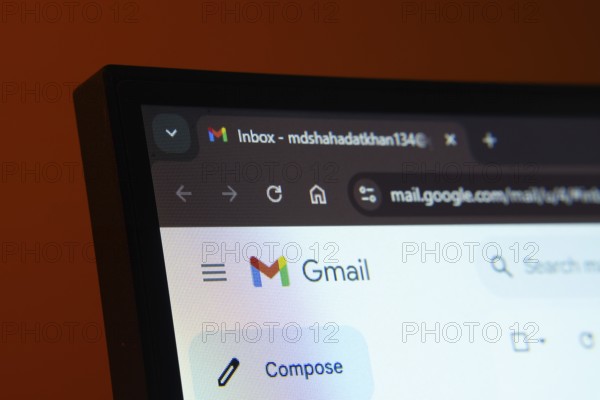 Dhaka, Bangladesh- 02 June 2025: Close-up of a computer screen displaying the Gmail web interface