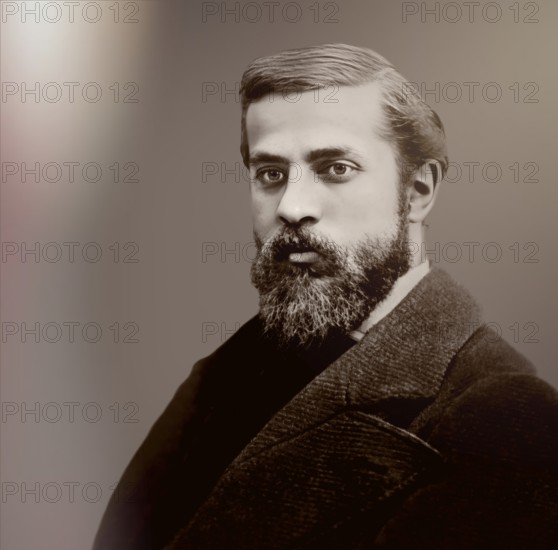 Portrait of Antoni Gaudí i Cornet, 1852 – 1926, Catalan architect and designer from Spain, the
