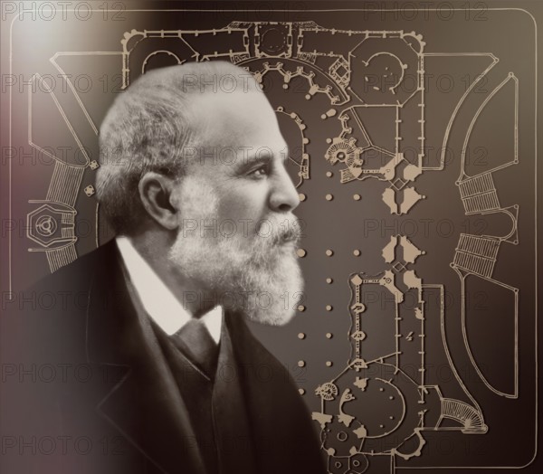 Portrait of Antoni Gaudí i Cornet, 1852 – 1926, Catalan architect and designer from Spain, the