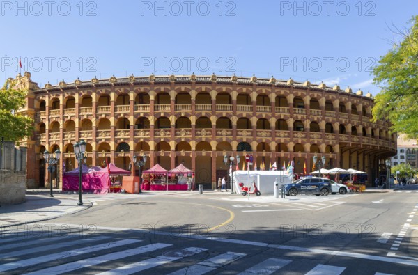 Plaza de Toros de la Misericordia historic bullring building, city of Zaragoza, Aragon, Spain