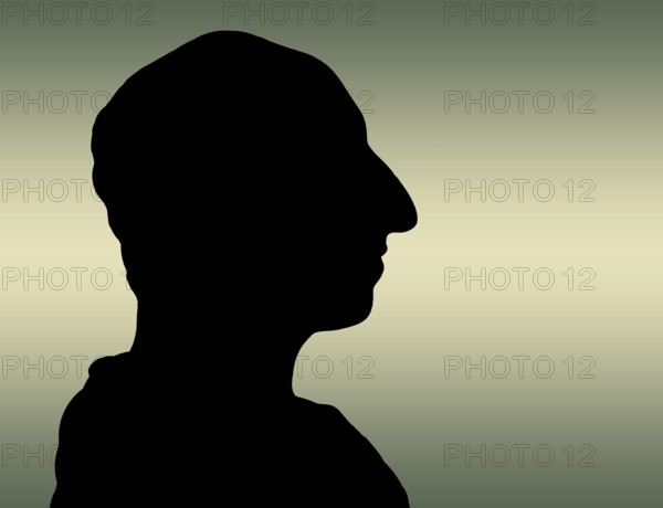 Silhouette of James Hutton, 1726 – 1797, Scottish geologist, agriculturalist, chemical