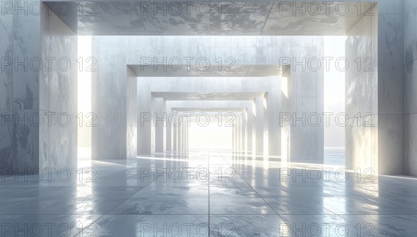 3d illustration of abstract modern architecture background, Minimal geometry architectural design,