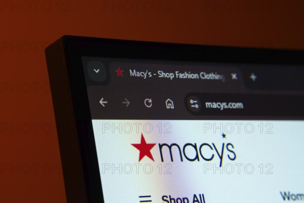 Dhaka, Bangladesh- 02 June 2025: Close-up of a computer screen displaying the Macy's web interface