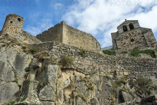 Saint Andre de Chalencon village. Castle and Chapel of Chalencon. Haute Loire. Auvergne Rhone Alpes
