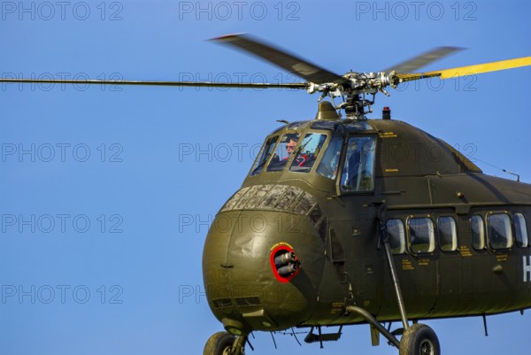 A Sikorsky S-58C transport helicopter in the colours of the German Army with the registration