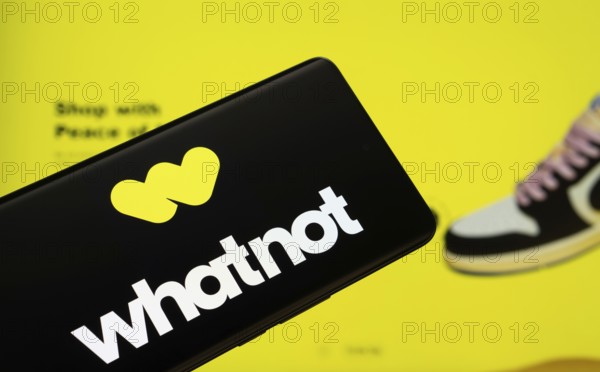 Dhaka, Bangladesh - 18 Sep 2025: The logo of Whatnot is displayed on a smartphone screen, and the