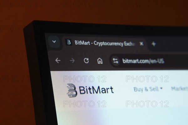 Dhaka, Bangladesh- 02 June 2025: Close-up of a computer screen displaying the BitMart web interface