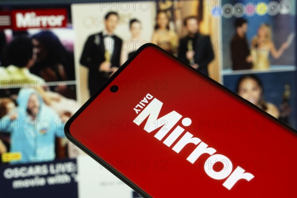 Dhaka, Bangladesh - 18 March 2025: The logo of Daily Mirror is displayed on a smartphone screen,