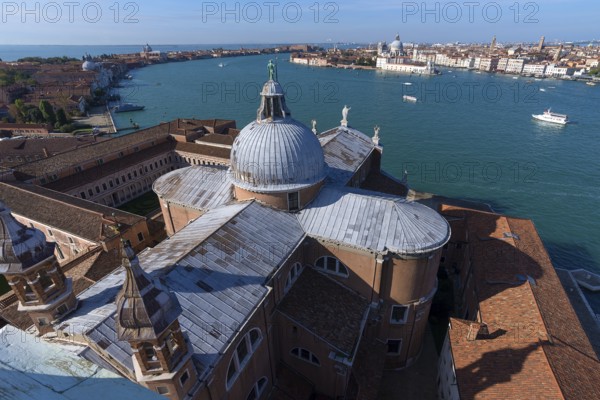 View from the church of San Giorgio Maggiore of Venice with the church of Santa Maria della Salute,