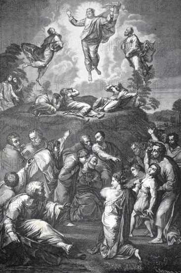 The Transfiguration of Christ on Mount Tabor, authentic, digitally restored reproduction from a
