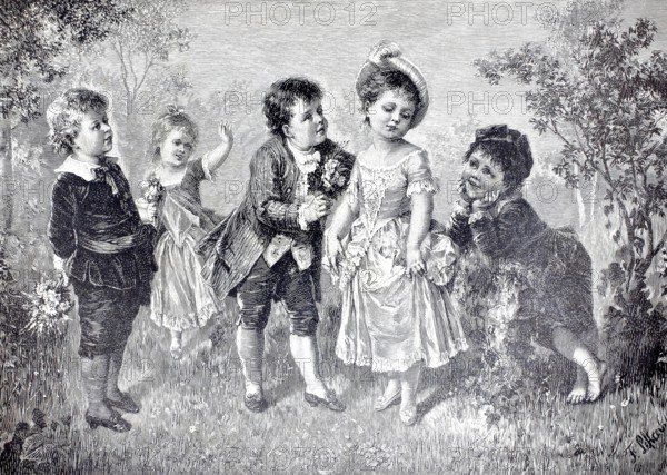 Congratulations on the children's birthday party, several children congratulate the elegant little