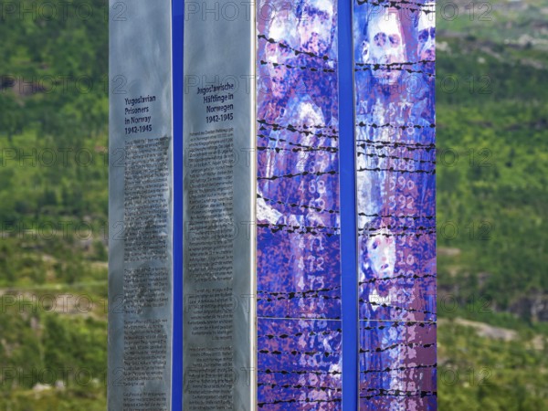 World war II memorial, yugoslavian prisoners in Norway, near Bjørnfjell railway station at road