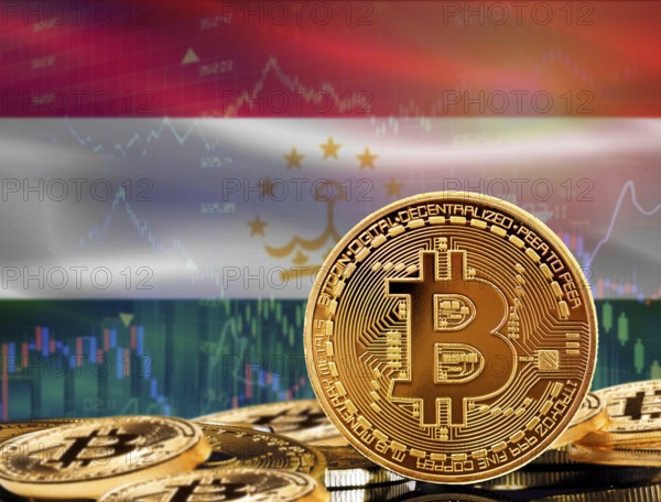 Investors in cryptocurrency and Blockchain Technology in Tajikistan, Concept. Bitcoin with