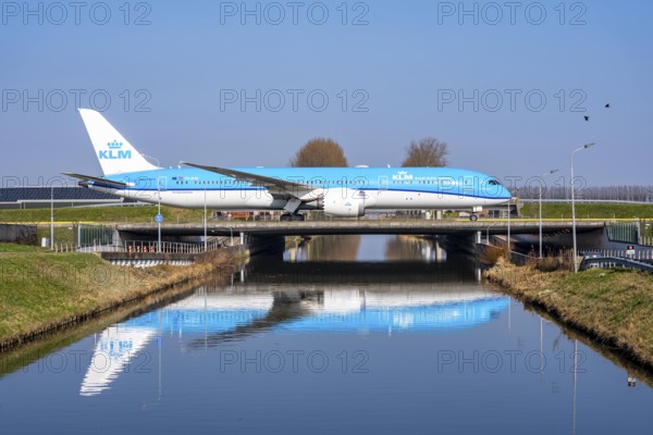 Taxiway bridge over a canal near Hoofddorp, on the Polderbaan, a runway in the west of Amsterdam