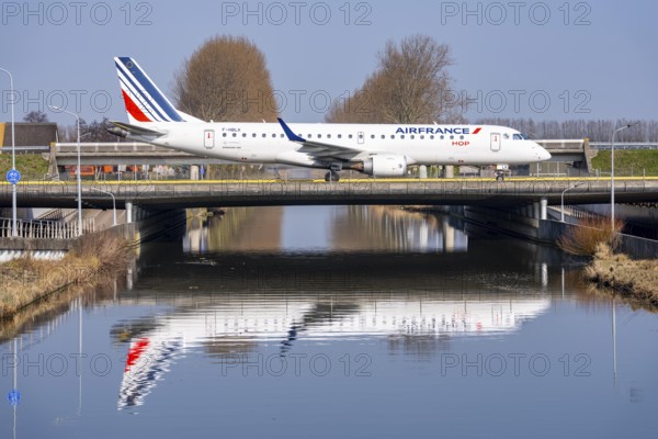 Taxiway bridge over a canal near Hoofddorp, on the Polderbaan, a runway in the west of Amsterdam