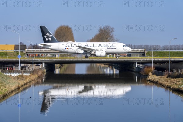Taxiway bridge over a canal near Hoofddorp, on the Polderbaan, a runway in the west of Amsterdam