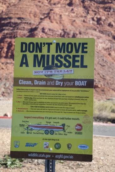 Lee's Ferry, Arizona - Instructions and equipment at the Lee's Ferry boat launch site on the