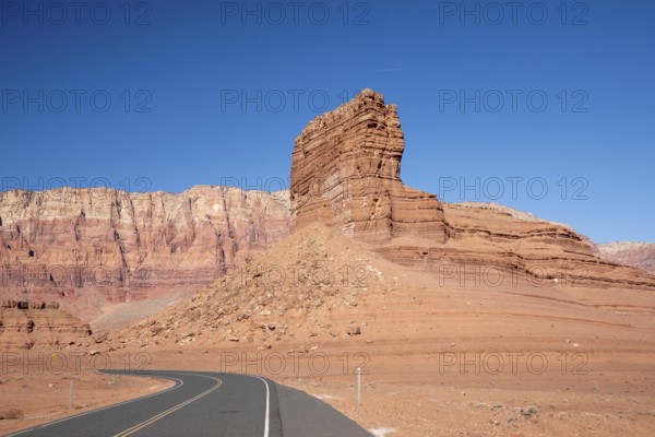 Lee's Ferry, Arizona - A rock formation along the highway on the road to Lee's Ferry on the
